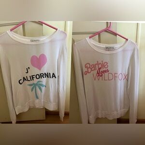 Wildfox Bundle BBJ Sweaters Vintage small xs rare Barbie pink